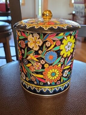 Vintage Daher Floral Canister Made In England